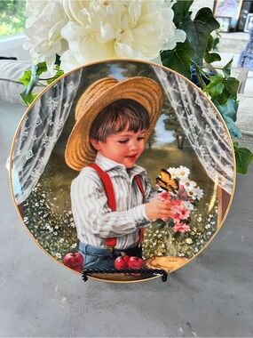 Sandra Kuck “For Mom” Collectible Plate Boy With Flowers